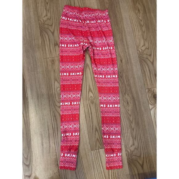 Skims Plush Pointelle Pj Bottoms/Leggings Logo/fair isle pattern Womens Size XXS - Picture 5 of 6